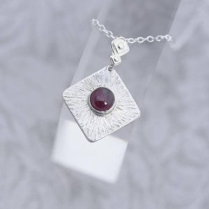 Garnet Pendant made with sterling silver by iana jewellery