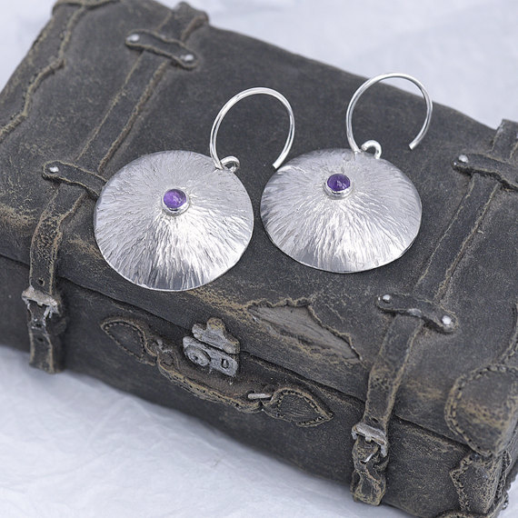 Amethyst earrings, handmade jewelry, jewellery maker Canterbury Kent