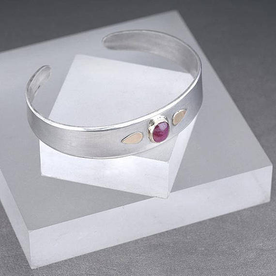 silver and Ruby bangle