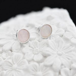 Rose Quartz stud earrings