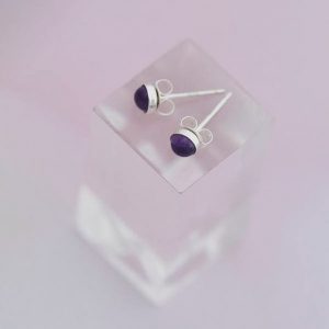Amethyst stud earrings
