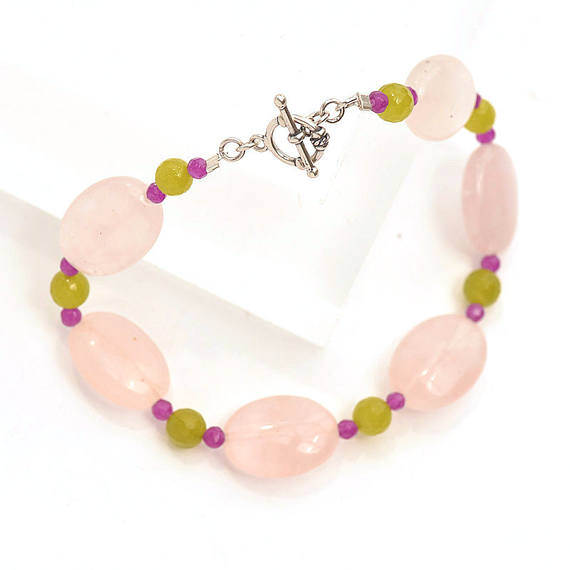rose quartz bracelet, handmade jewelry, jewellery maker Canterbury Kent