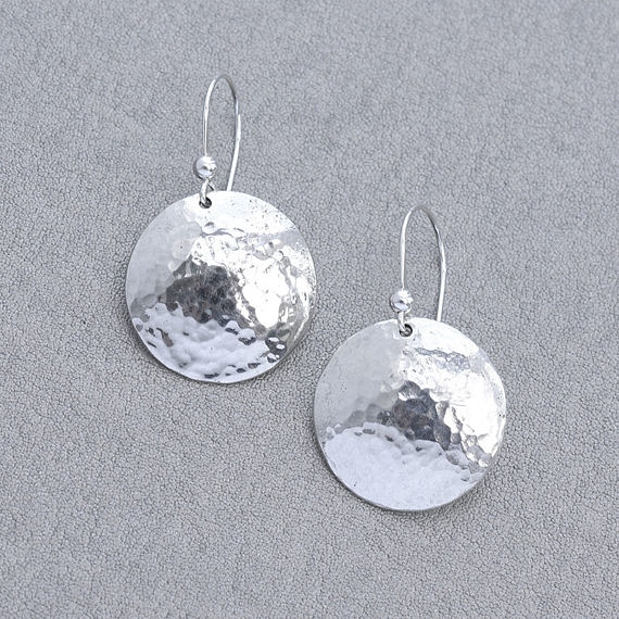 Round Silver Earrings