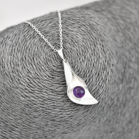 Amethyst Pendant Petal Shape