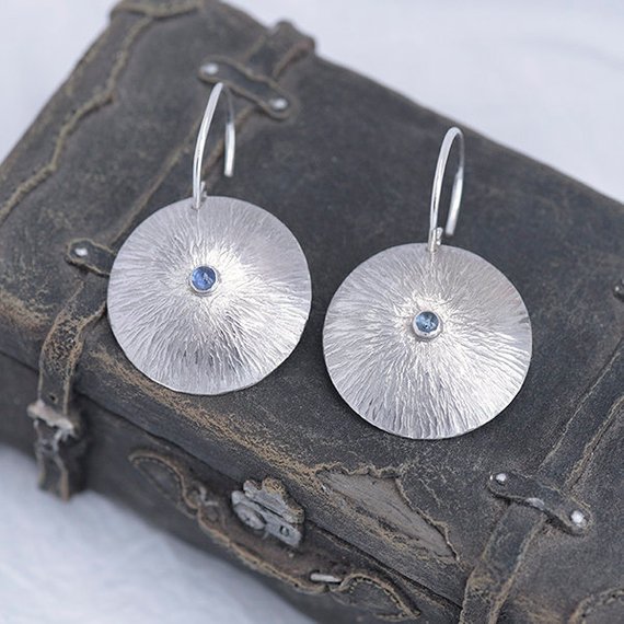 Blue Topaz Earrings in Sterling Silver